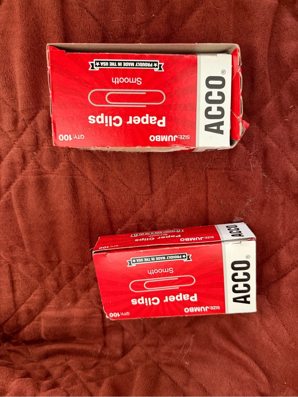Red Paper Clips - Smooth Finish (Boxes)